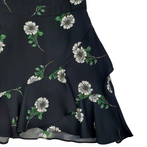 Banana Republic Sleeveless Black Ruffle Faux Wrap Dress Size 00 Petite - Picture 3 of 11